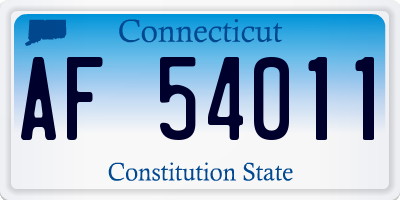 CT license plate AF54011