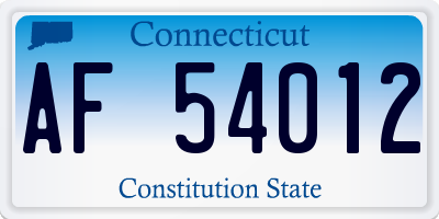 CT license plate AF54012