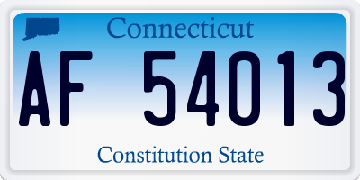 CT license plate AF54013