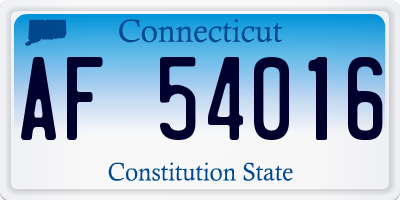 CT license plate AF54016