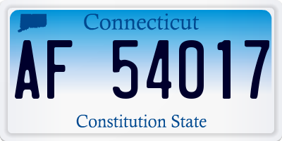 CT license plate AF54017