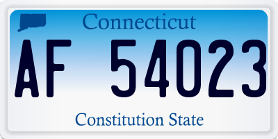 CT license plate AF54023