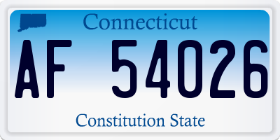 CT license plate AF54026