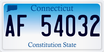 CT license plate AF54032