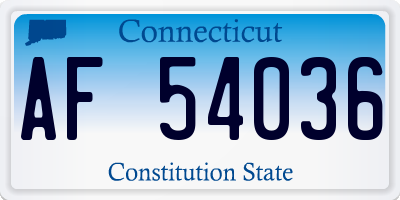 CT license plate AF54036