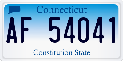 CT license plate AF54041