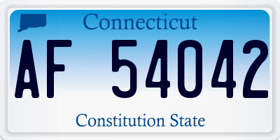 CT license plate AF54042
