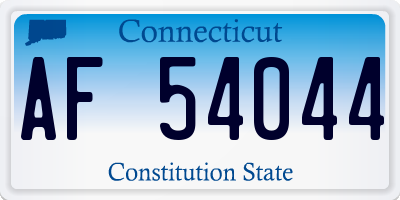 CT license plate AF54044