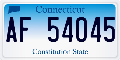 CT license plate AF54045