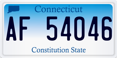 CT license plate AF54046