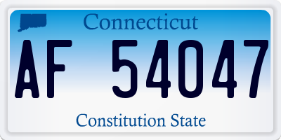 CT license plate AF54047