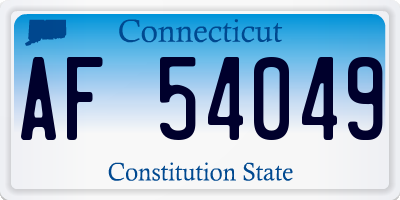 CT license plate AF54049