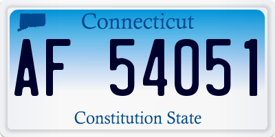CT license plate AF54051