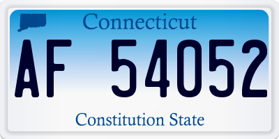 CT license plate AF54052