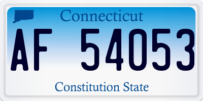 CT license plate AF54053