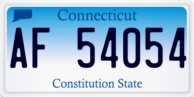CT license plate AF54054