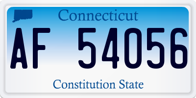 CT license plate AF54056
