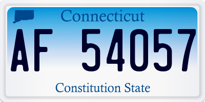 CT license plate AF54057