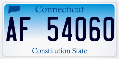 CT license plate AF54060