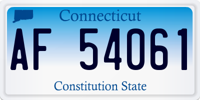 CT license plate AF54061