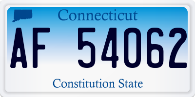CT license plate AF54062