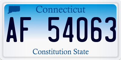 CT license plate AF54063