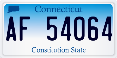 CT license plate AF54064
