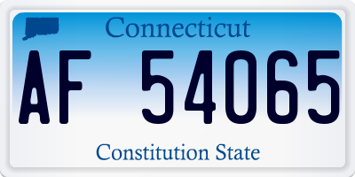 CT license plate AF54065