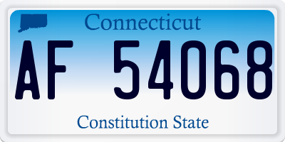 CT license plate AF54068