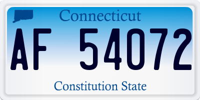 CT license plate AF54072
