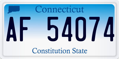 CT license plate AF54074