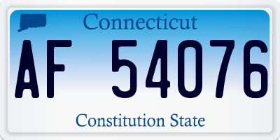CT license plate AF54076