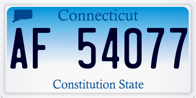 CT license plate AF54077