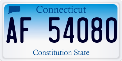 CT license plate AF54080