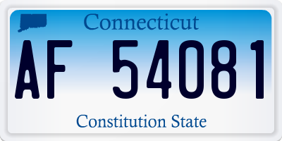 CT license plate AF54081