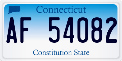 CT license plate AF54082