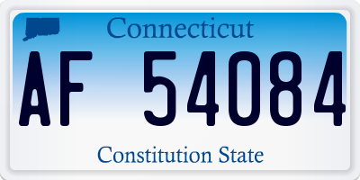 CT license plate AF54084