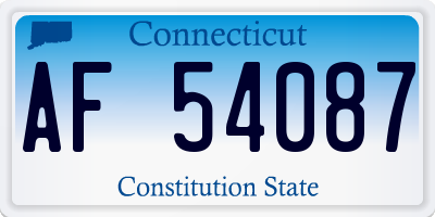 CT license plate AF54087