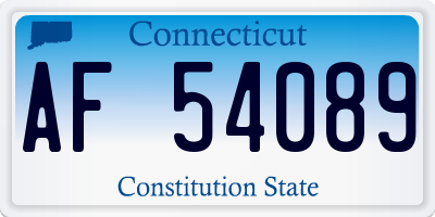 CT license plate AF54089
