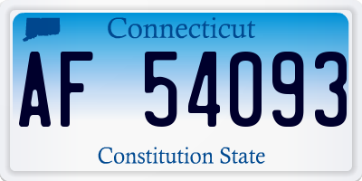 CT license plate AF54093