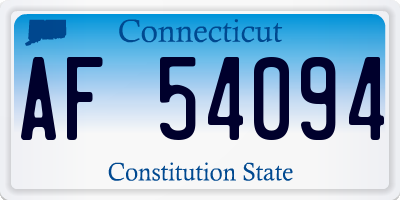 CT license plate AF54094