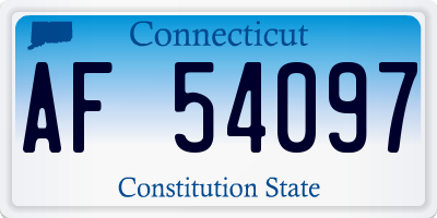 CT license plate AF54097