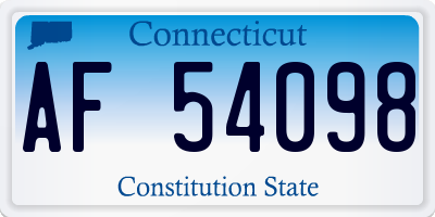 CT license plate AF54098