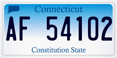 CT license plate AF54102