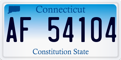 CT license plate AF54104