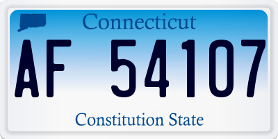 CT license plate AF54107
