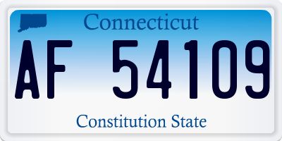 CT license plate AF54109