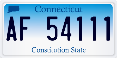 CT license plate AF54111