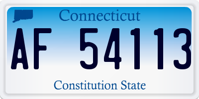 CT license plate AF54113