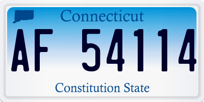 CT license plate AF54114